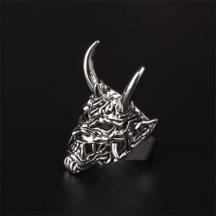 Hannya Masken Ring Herren Hip-hop Style Modischer Fingerring_voghion.com