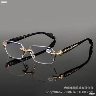 New business retro frameless anti -Blu -ray old flower mirror fashion leisure middle -aged and elderly high -definition anti -fatigue old flower glasses