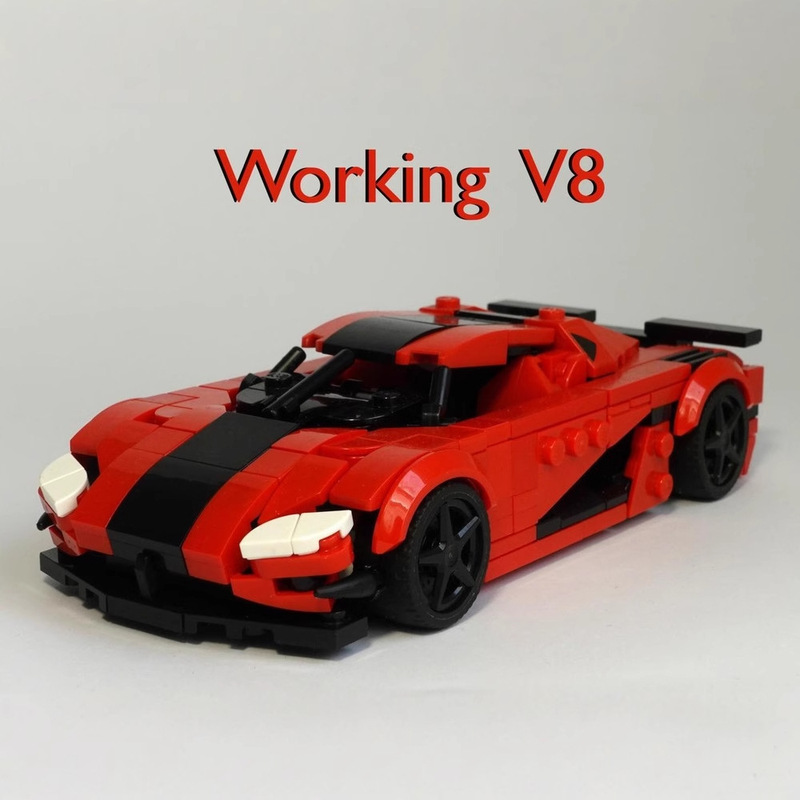 In Stock No. 310 Working V8 Koenigsegg Agera Rs Super Racing Car 8-Wheel Drive Sports Car 217335 Building Blocks
