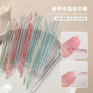 美甲工具水晶点钻取胶棒压花桔木棒点花笔双头去死皮推50支装批发