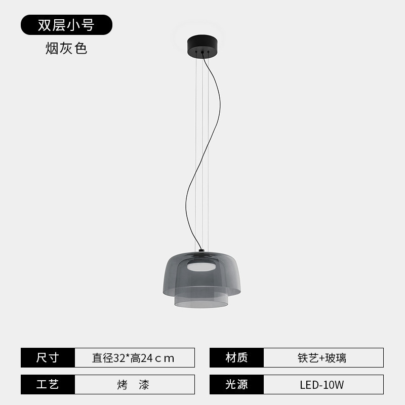 设计师包厢装饰法式卧室床头样板房餐厅创意圆形酒吧玻璃吊灯|undefined