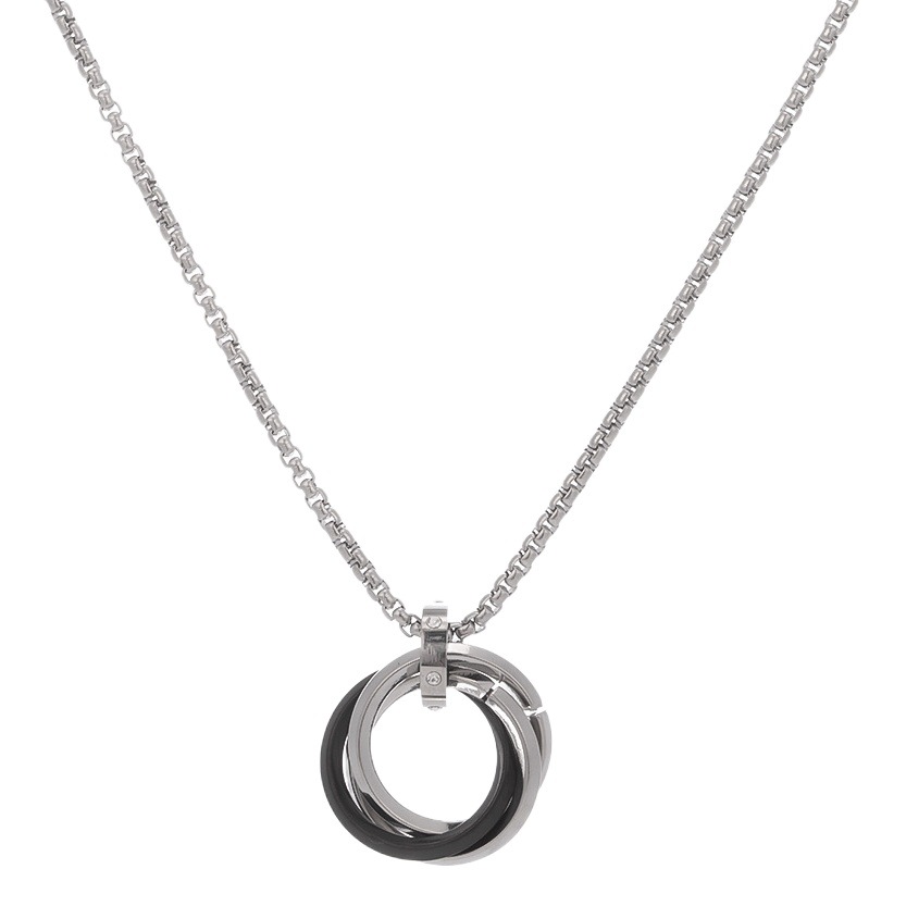 欧米の国境を越えた三環ペンダントは、冷たい風チタン鋼のネックレスのファッションの男性の卸売りアクセサリーです。