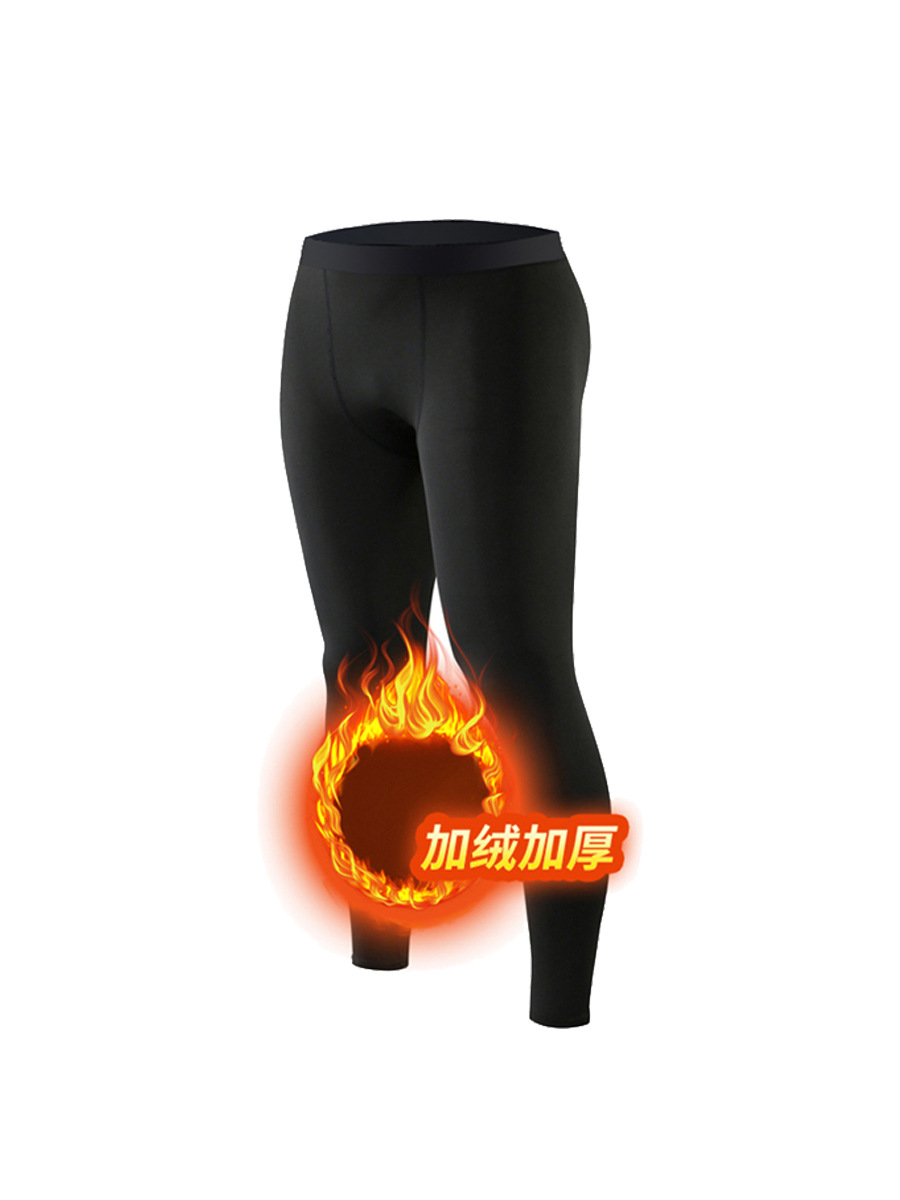 Fitness compresión elástica corriendo medias a prueba de frío de secado rápido Otoño e Invierno hombres baloncesto transpirable Pantalones deportivos con forro polar