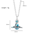 Blue saturn necklace xl0645