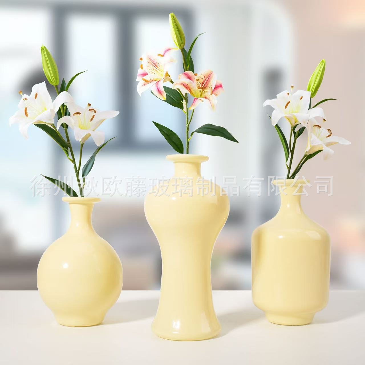 Jarrón de vidrio de barril cónico, estilo nórdico, simple, grande, jarrón transparente, arreglo floral, decoración de escritorio de alta gama, sala de estar