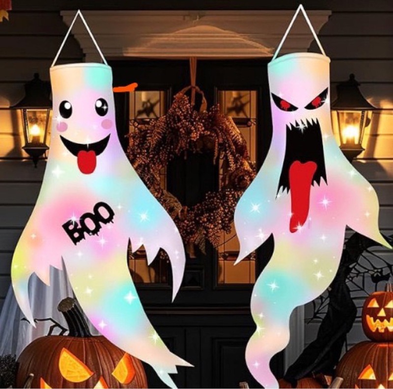 ハロウィンヘアドライヤーゴーストデコレーション会場レイアウト小道具ハロウィンデーモンゴーストハンギングゴーストゴースト発光ペンダント|undefined