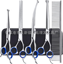 亚马逊批发宠物剪刀美容剪泰迪金毛狗狗理发打薄剪短宠物剪