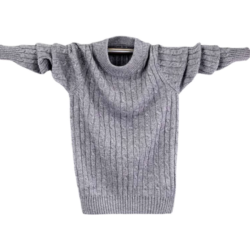 Детский кашемировый свитер Свитер для девочек Пуловер Вязаная Базовая рубашка для мальчиков Утолщенный Однотонный свитер среднего и большого размера на осень и зиму