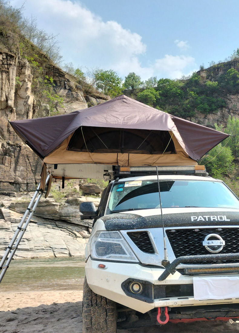 Factory in stock outdoor car roof tent full-automatic self-driving camping car tail hard shell roof tent