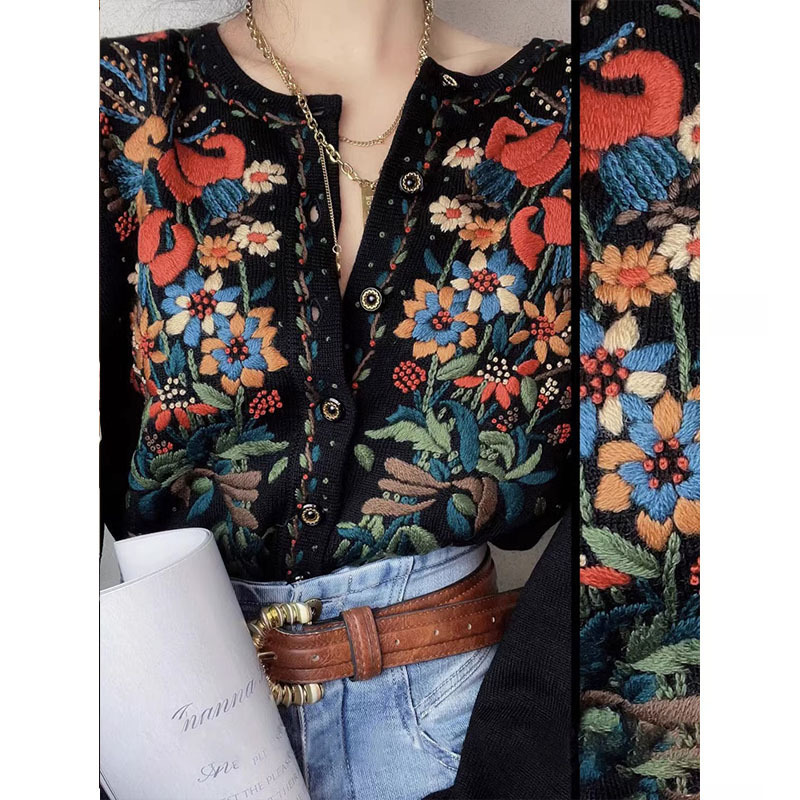 Foreign Trade Export Brand Leak-picking Knitted Cardigan Women's Spring and Autumn New Lazy Style Fashionable Casual Loose All-match Top