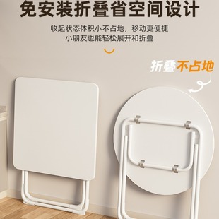 Foldable Table Dining Table Household Small Apartment Simple Round Table Balcony Dining Square Table Portable Stall Table and Chair Combination