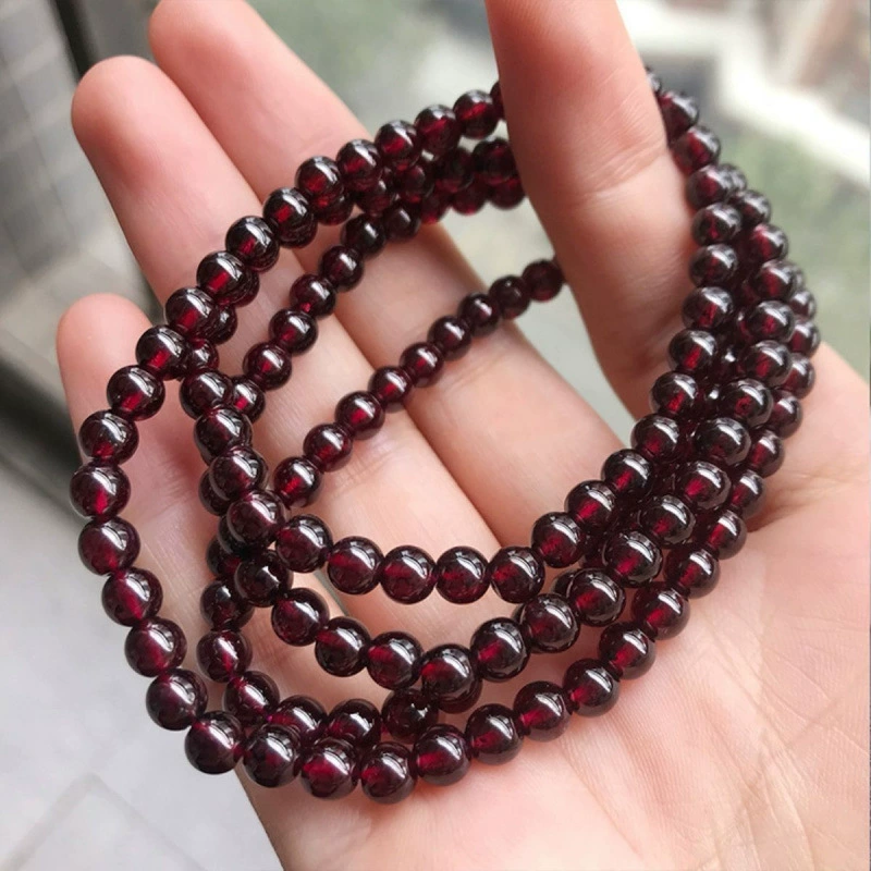 Высококачественный гранатовый винно-красный браслет Lucky Granate Red с тремя кругами, многокруговой браслет «сделай сам», в подарок лучшим подругам и подругам