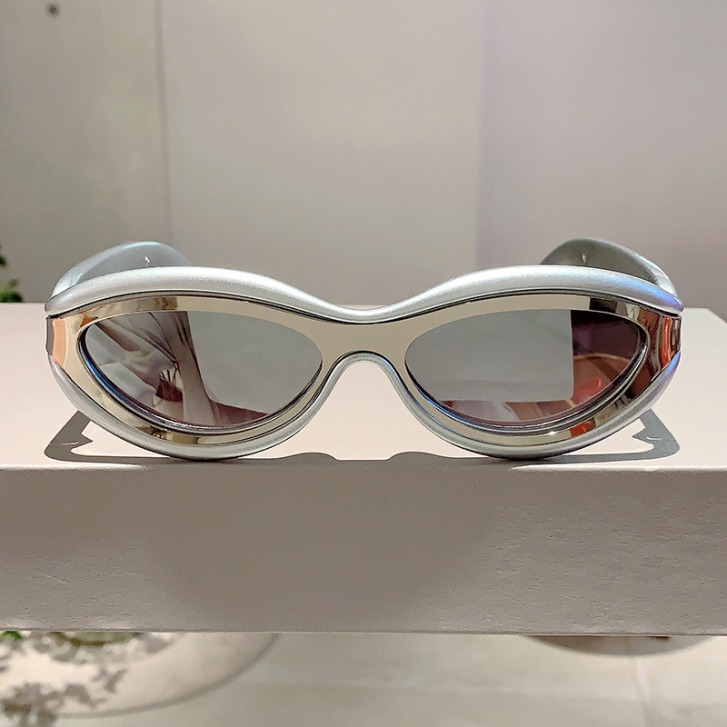 Lunettes de soleil œil de chat Y2K de mode rétro européenne et américaine, nouvelles lunettes de soleil de sport de plein air, de photographie de rue, fines et antireflets_voghion.com