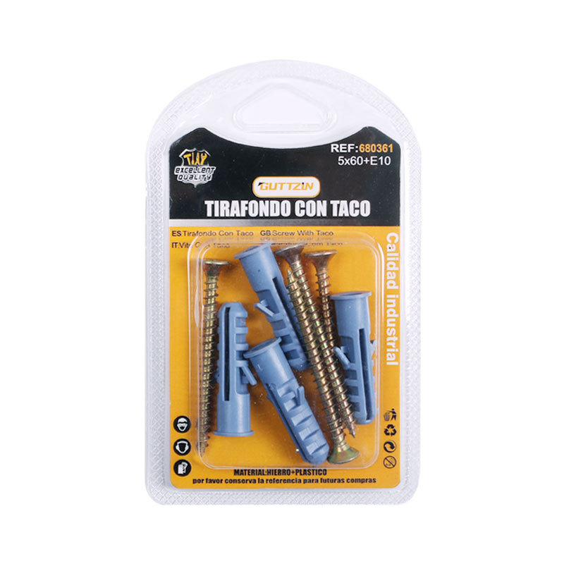 厂家供应泡壳装纤维板钉配膨胀管 多规格十字沉头自攻钉配管详情2