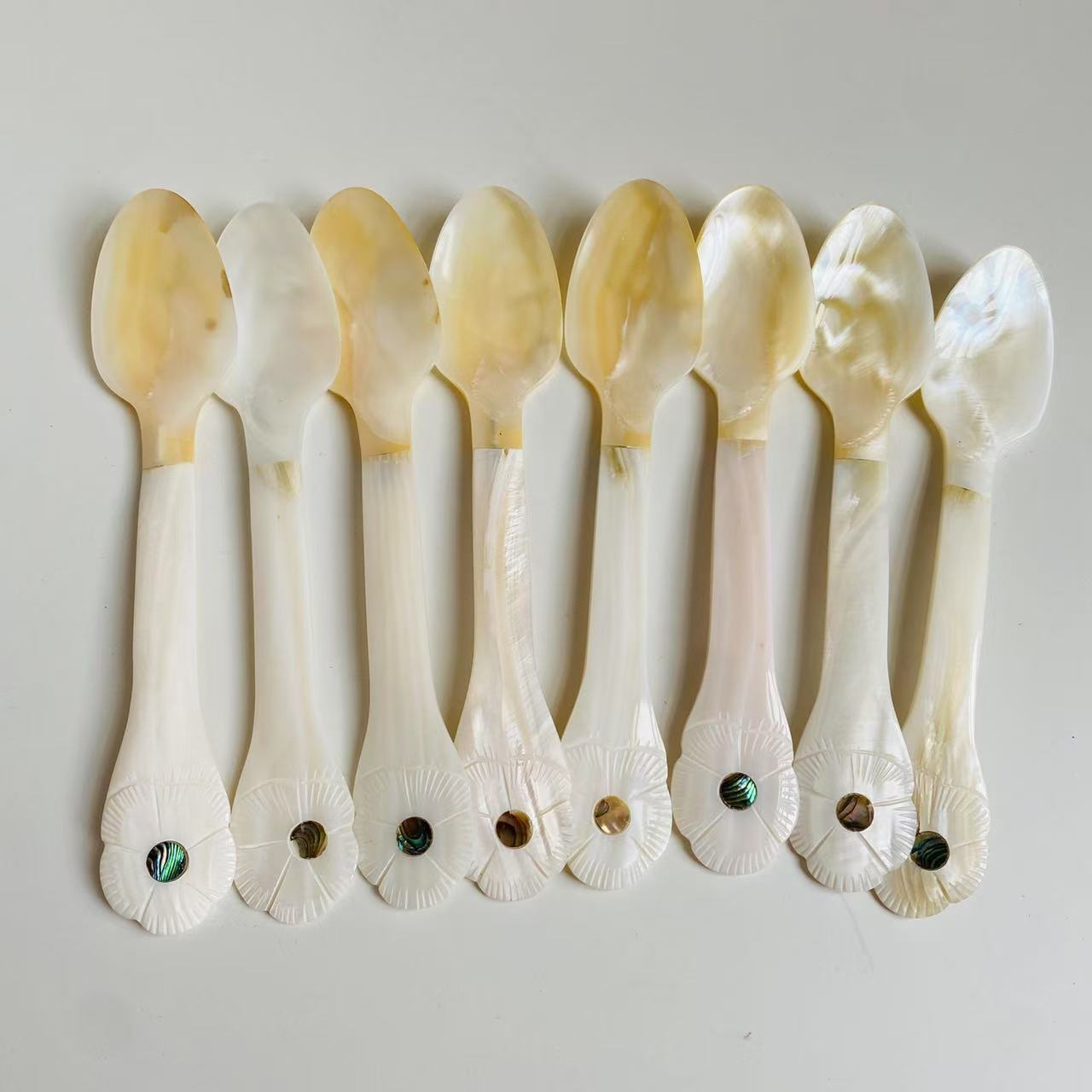 Vintage Perlmutt Dessertgabel Und Kaffeelöffel Set_voghion.com