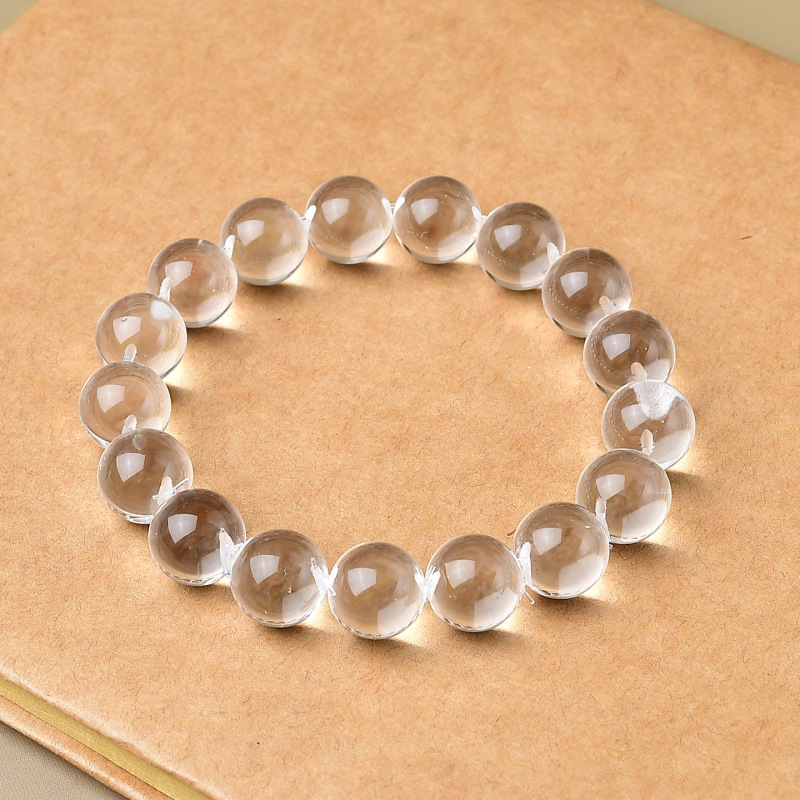 New Chinese Style White Crystal Bull's Eye Bubble Bead Bracelet Round Bead Single Circle Men's and Women's Crystal Bracelet Jewelry Wholesale