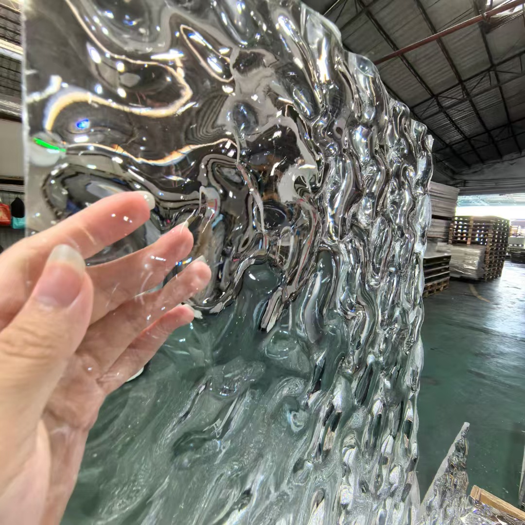 亚克力板大水波纹有机玻璃艺术板背景墙屏风隔断装修建材广告设计