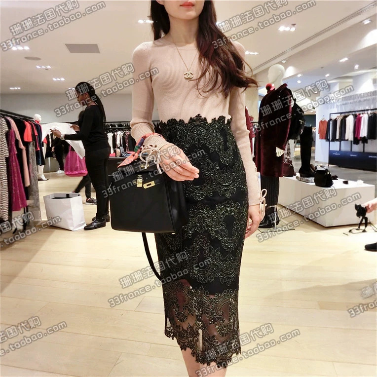22 Spring New French Sweet Style Sleeve Lace Drawstring Wool Knitwear Light Pink M619