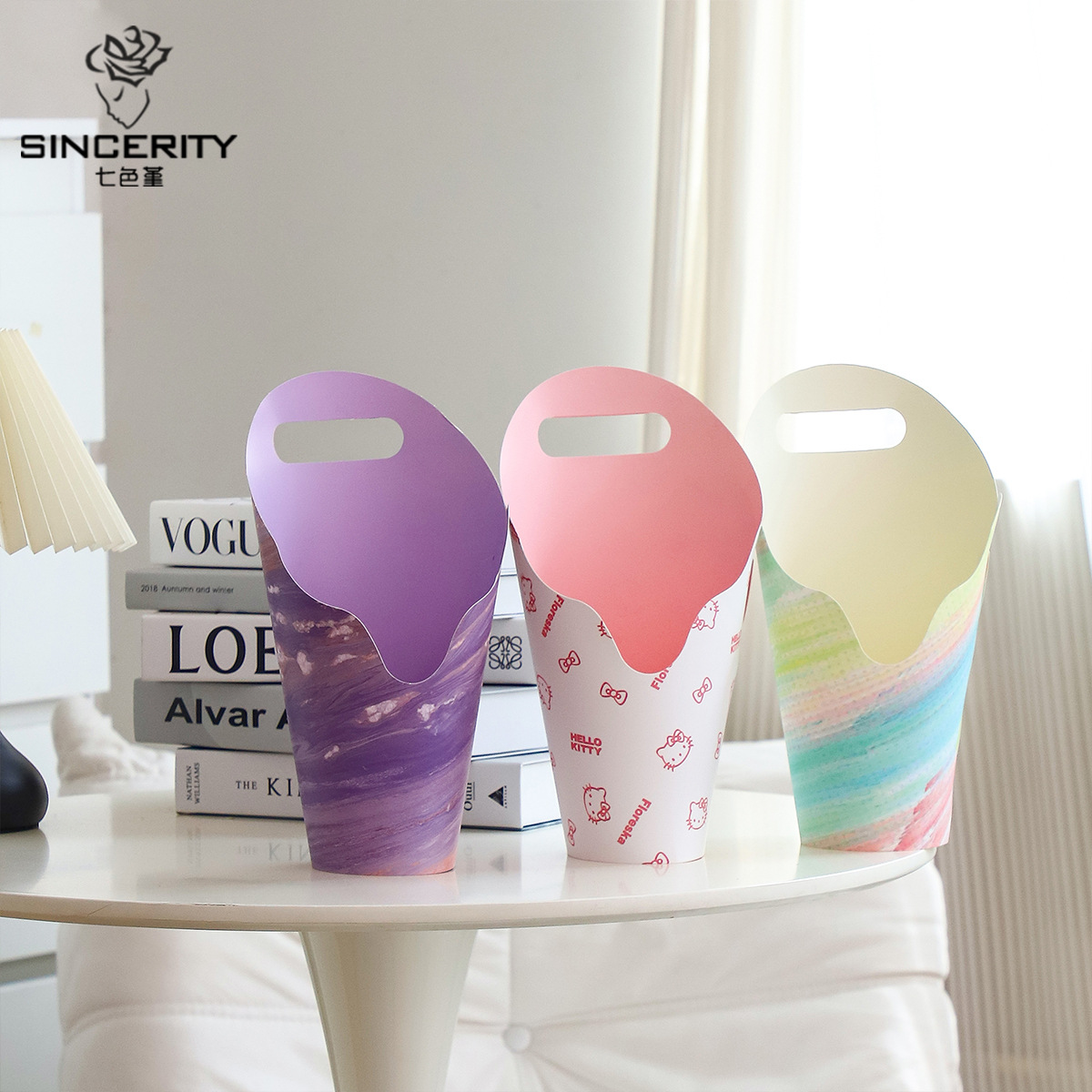 Nuevos productos de siete colores de cordier redondo creativo caja de embalaje floral caja de embalaje floral hecha a mano diy florista caja de embalaje floral