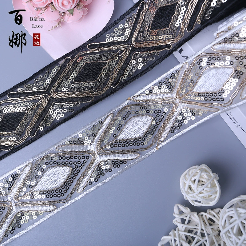 Популярный новый Этнический стиль многоцветные кружевные аксессуары с вышивкой, прямые поставки с фабрики, оптовая продажа, сумки для одежды, аксессуары, лента