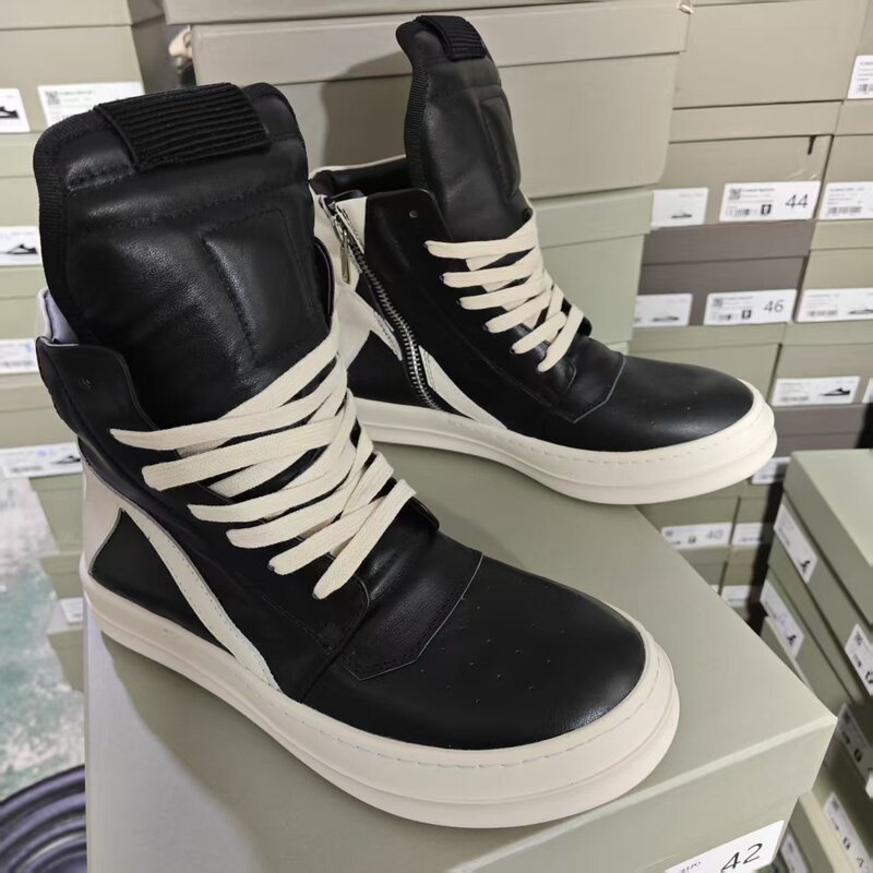 In-Stock Ro High-Top Shoes for Men, European and American Large Size Casual Sneakers, Ro Inverted Triangle Genuine Leather Foreign Trade In-Stock Ro High-Top Shoes for Men, European and American Large Size Casual Sneakers, Ro Inverted Triangle Genuine Leather Foreign Trade