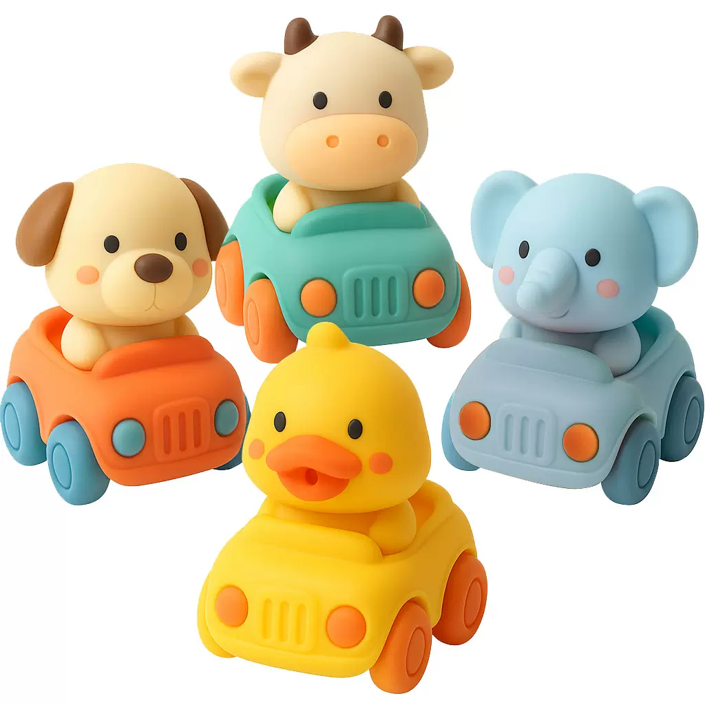 亚马逊1-3岁婴儿沐浴玩具动物赛车发光沐浴玩具硅胶漂浮洗澡玩具