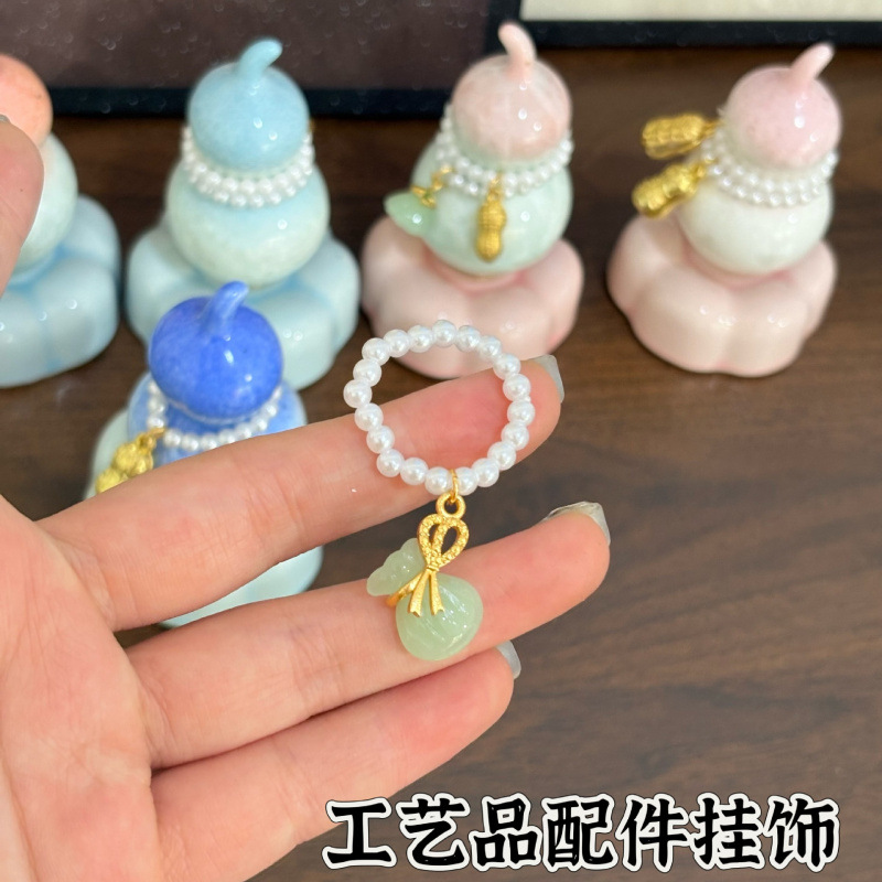 Beaded handmade teapot/tea set ornaments, gourd jewelry accessories, imitation pearl peanut bracelets, factory direct sales.