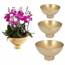 铁艺高脚花盆蝴蝶兰盆宽口兰花盆节日桌花绿植盆年宵福桶花艺家居