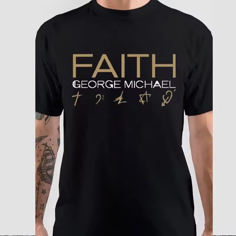 Cross-border European and American trendy men's t-shirts, Michael, all sizes, Faith in George, men's clothing, men's short-sleeve t-shirts Cross-border European and American trendy men's t-shirts, Michael, all sizes, Faith in George, men's clothing, men's short-sleeve t-shirts