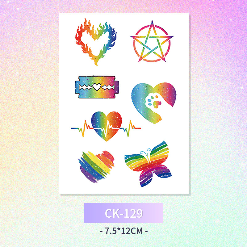 Glitter mariposa cara pegatinas tatuaje pegatinas hadas lavable impermeable de larga duración lindo unicornio ciervo Luna Estrella Planeta