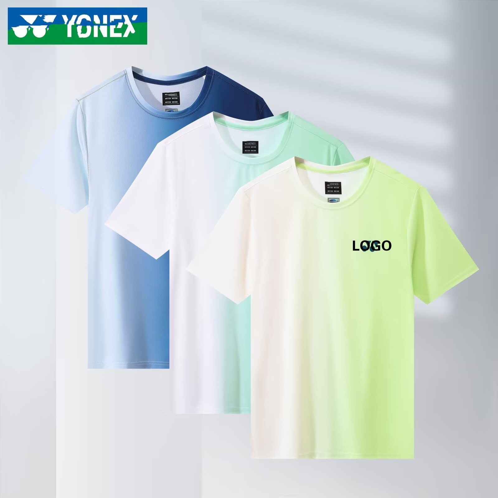 New Yy Badminton Uniforms for Men and Women, Printed Training Uniforms, Quick-Drying Breathable Short-Sleeved Competition Uniforms Wholesale 3905