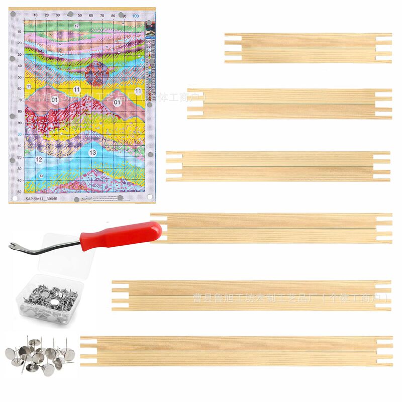 Wooden Embroidery Frame Home Wall Decoration Cross Stitch Pendant Cross Stitch Display Stand Embroidery Cloth Fixed Frame