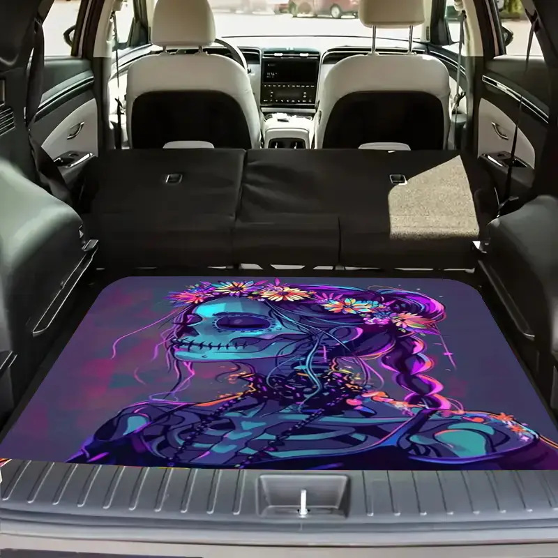 Cross-Border Temu American Skull Series Car Trunk Mat, Cool, Wear-Resistant, Dirt-Resistant and Easy-Care Car Floor Mat