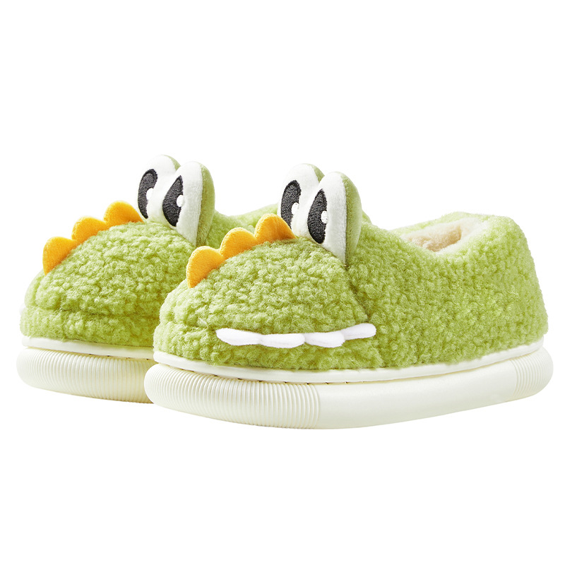 Happy Mary zapatos de algodón para niños 2024 invierno nuevo dinosaurio de dibujos animados más calurosos zapatos de peluche para niños