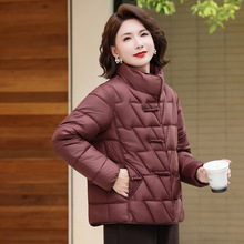 中老年女装冬季新中式国风棉服女短款冬季新款中年女薄款保暖棉服