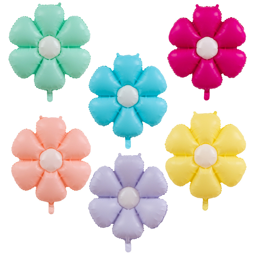 Globo de Aluminio en Forma de Margarita, Decoración Blanca Coreana para Fotos de Cumpleaños y Bebés