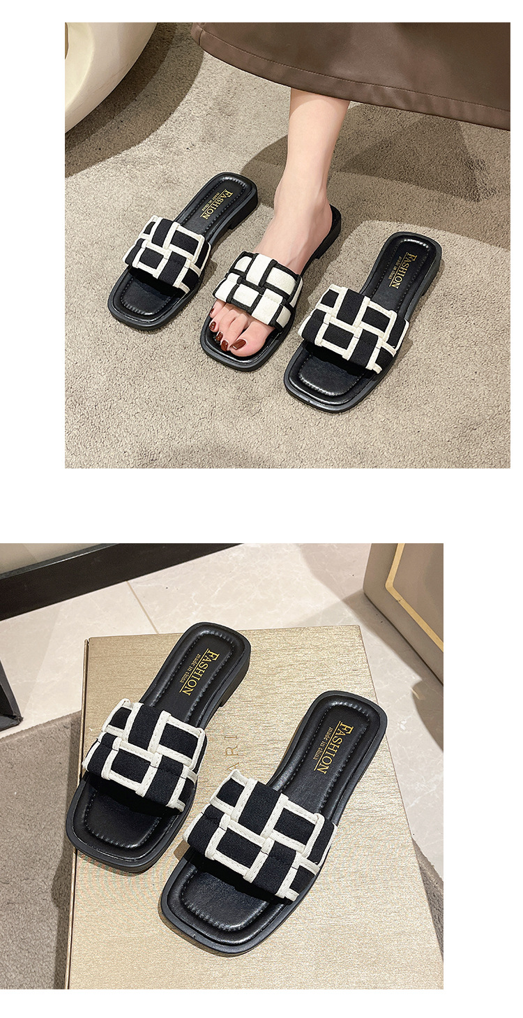 Sandals for women's outer wear 2024 new summer Korean style fashion slippers casual versatile square toe comfortable slippers_voghion.com