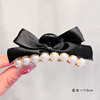 Black double-sided hair accessory for princess, three dimensional hairgrip with bow, shark, crab pin, wide color palette
