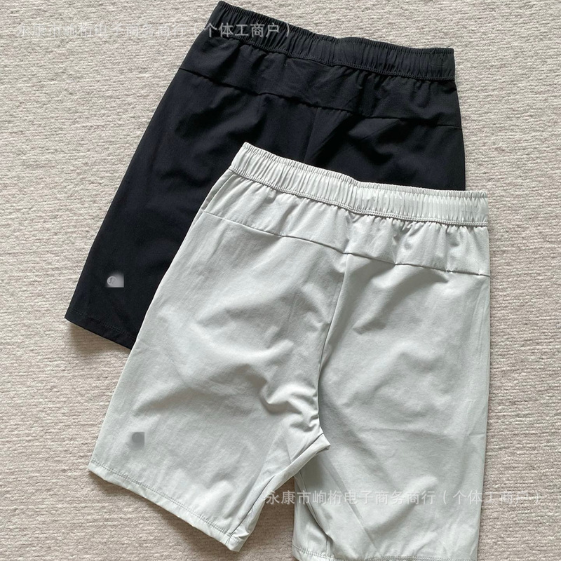26Ss New Summer Style Lu Lulu Men's Basic Sports Woven Quick-Dry Shorts, One-Piece Drop Shipping