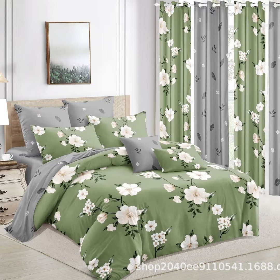 Ropa de cama de cuatro piezas con impresión transfronteriza, ropa de cama de tres piezas, funda de edredón, funda de edredón de primavera y verano infantil, venta al por mayor