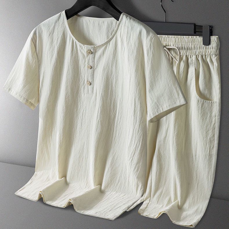 Cotton and linen off-white suit