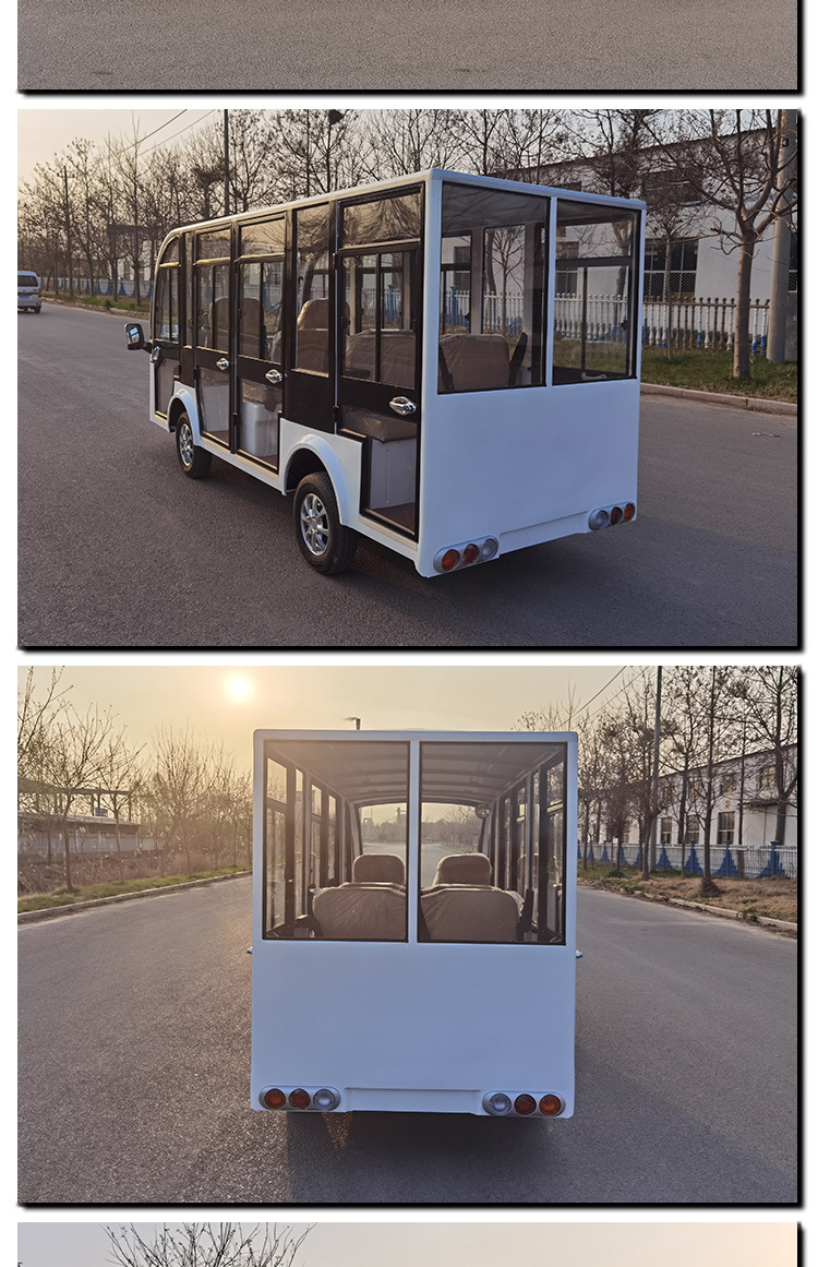 11-Seat and 14-Seat Electric Sightseeing Vehicles for Tourist Attractions, Four-Wheel Tourist Shuttles, Hotel Transfer Vehicles, and Real Estate Viewing Sightseeing Vehicles