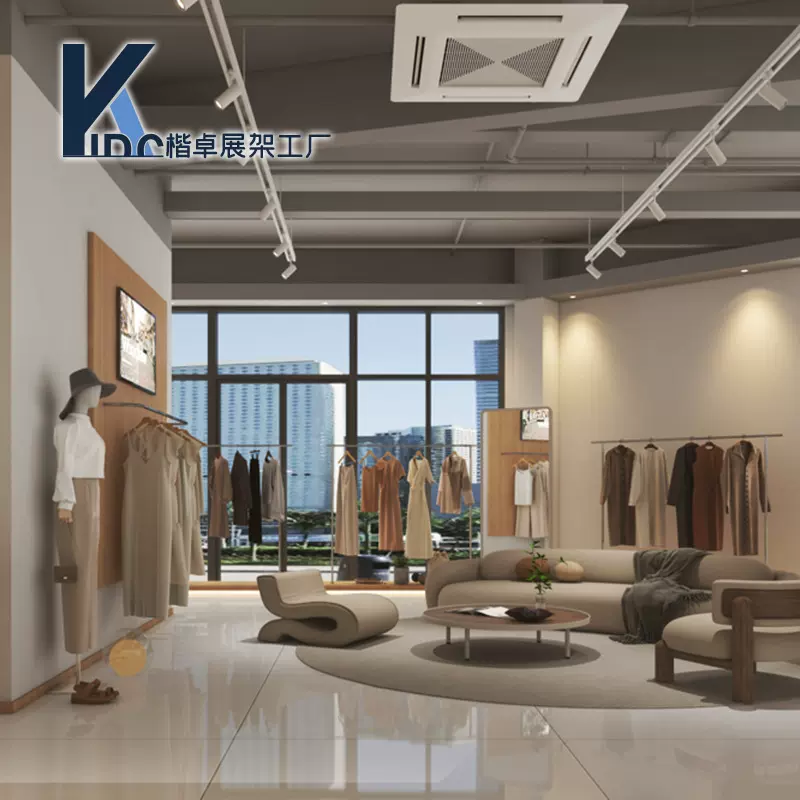 展示柜鞋子包包展示架美容院化妆品柜奥莱服装集合店网红不锈钢挂