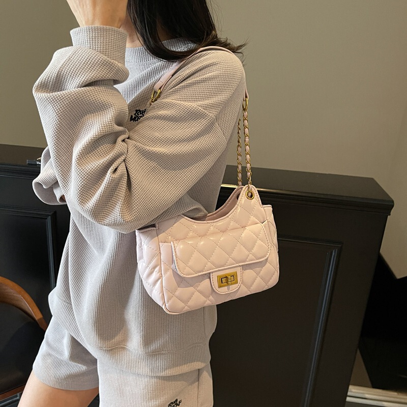 高级质感菱格链条腋下包女2025新款潮百搭流行小方包单肩斜挎包|undefined