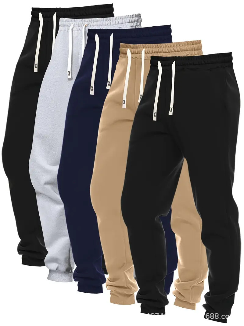 2026 explosión transfronteriza pantalones deportivos de moda masculinos de cinco piezas de color sólido cómodos ociosos pantalones de alimentación directa plataforma