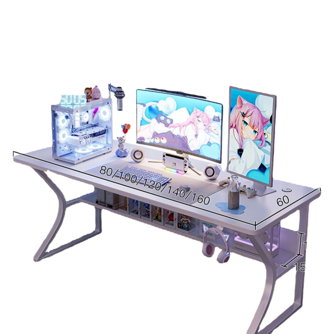 Blanco e-sports escritorio de la computadora de escritorio Escritorio de oficina en casa traje simple dormitorio escritorio estudio Escritorio de escritura