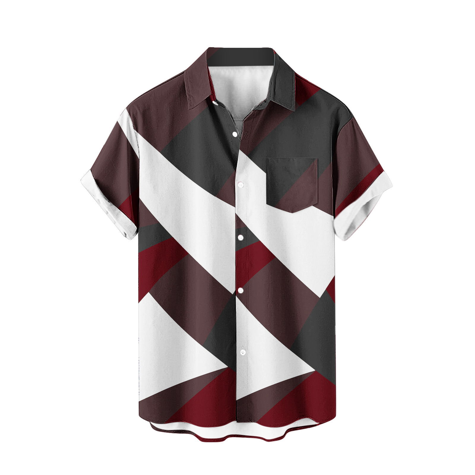 2024 comercio exterior europeo y americano transfronterizo exclusivamente para camisas de manga corta para hombres color de costura impresión digital 3D blusa casual