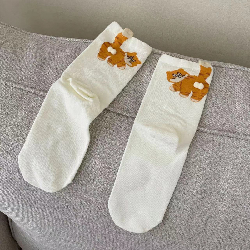 蛋蛋袜~小红书爆款猫咪搞怪袜女秋冬季网红ins情侣趣味个性中筒袜|undefined
