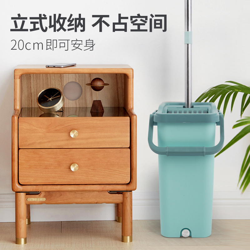 刮刮乐免手洗平板拖把家用一拖净网红懒人拖布干湿两用墩布带桶|undefined