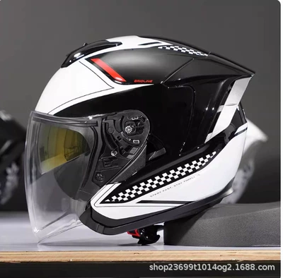 Rsv Three-Quarter Helmet Men's Motorcycle Half Helmet 3/4 Electric Vehicle Summer 3C Certified All-Season Safety Helmet (Motosiklet kaskı (dəbilqə)) - new-version-of-painting-r05-extreme-black-and-red-s-code
